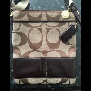 Coach brown logo crossbody bag.